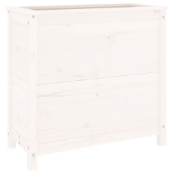 vidaXL Pflanzkübel Weiß 82,5x40x78 cm Massivholz Kiefer