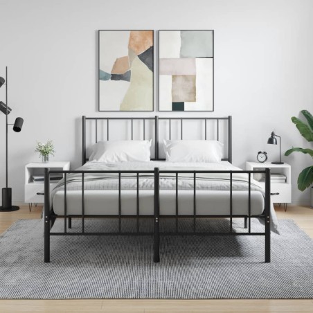 vidaXL Nachttische 2 Stk. Hochglanz-Weiß 40x35x47,5 cm Holzwerkstoff