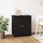 vidaXL Sideboard Schwarz 65,5x40x75 cm Massivholz Kiefer vidaXL Sideboard Schwarz 65,5x40x75 cm Massivholz Kiefer