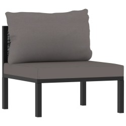 vidaXL Sofa-Mittelelement mit Kissen Poly Rattan Anthrazit 