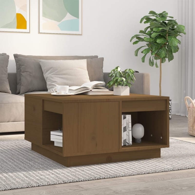 vidaXL Couchtisch Honigbraun 60x61x32,5 cm Massivholz Kiefer vidaXL Couchtisch Honigbraun 60x61x32,5 cm Massivholz Kiefer