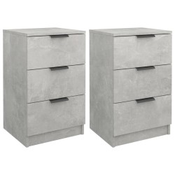 vidaXL Nachttische 2 Stk. Betongrau 40x36x65 cm