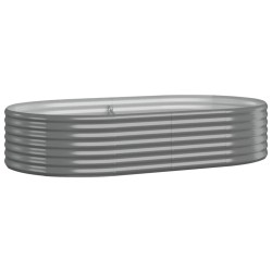 vidaXL Hochbeet Pulverbeschichteter Stahl 175x100x36 cm Grau