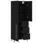 Highboard Schwarz 69,5x34x180 cm Holzwerkstoff Highboard Schwarz 69,5x34x180 cm Holzwerkstoff