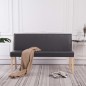 Sitzbank 139,5 cm Grau Kunstleder Sitzbank 139,5 cm Grau Kunstleder