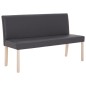 Sitzbank 139,5 cm Grau Kunstleder Sitzbank 139,5 cm Grau Kunstleder