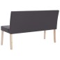Sitzbank 139,5 cm Grau Kunstleder Sitzbank 139,5 cm Grau Kunstleder