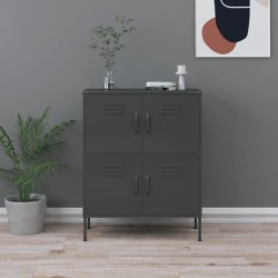 vidaXL Lagerschrank Anthrazit 80x35x101,5 cm Stahl    