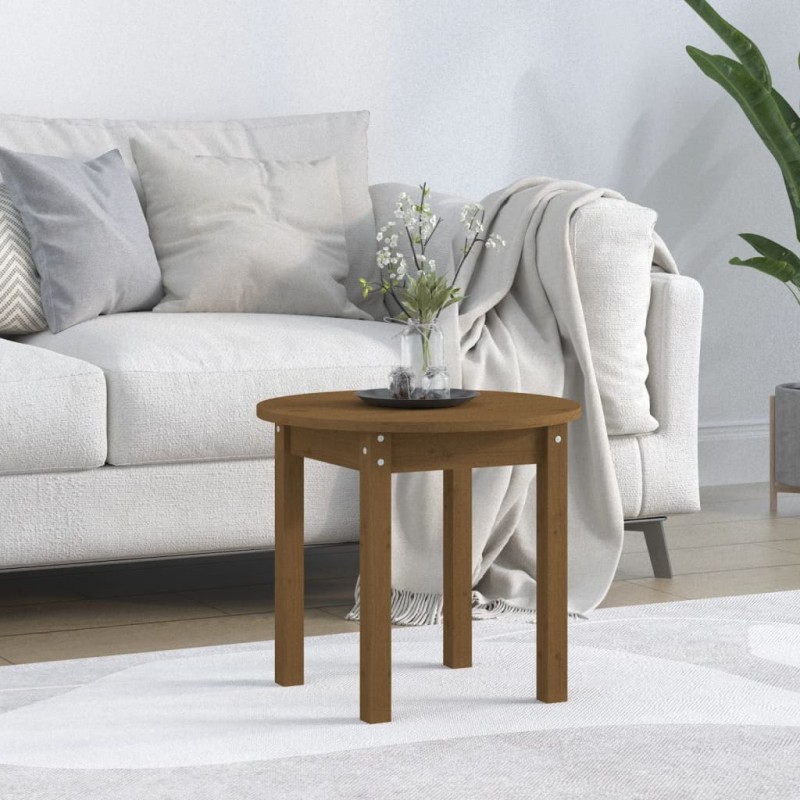 vidaXL Couchtisch Honigbraun Ø 45x40 cm Massivholz Kiefer vidaXL Couchtisch Honigbraun Ø 45x40 cm Massivholz Kiefer