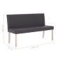 Sitzbank 139,5 cm Grau Kunstleder Sitzbank 139,5 cm Grau Kunstleder