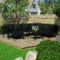 8-tlg. Garten-Lounge-Set mit Auflagen Schwarz PVC 8-tlg. Garten-Lounge-Set mit Auflagen Schwarz PVC