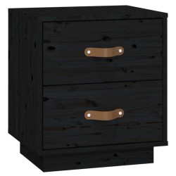 vidaXL Nachttisch Schwarz 40x34x45 cm Massivholz Kiefer