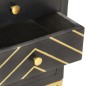 vidaXL Nachttisch Schwarz und Golden 40 x 30 x 50 cm Mango Massivholz vidaXL Nachttisch Schwarz und Golden 40 x 30 x 50 cm Mango Massivholz