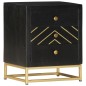 vidaXL Nachttisch Schwarz und Golden 40 x 30 x 50 cm Mango Massivholz vidaXL Nachttisch Schwarz und Golden 40 x 30 x 50 cm Mango Massivholz