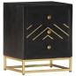 vidaXL Nachttisch Schwarz und Golden 40 x 30 x 50 cm Mango Massivholz vidaXL Nachttisch Schwarz und Golden 40 x 30 x 50 cm Mango Massivholz