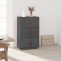 vidaXL Highboard Grau 67x40x108,5 cm Massivholz Kiefer vidaXL Highboard Grau 67x40x108,5 cm Massivholz Kiefer