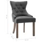 Esszimmerstühle 2 Stk. Grau Stoff Esszimmerstühle 2 Stk. Grau Stoff