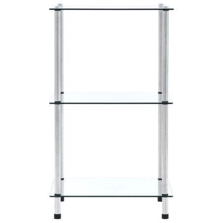 vidaXL Regal mit 3 Ablagen Transparent 40x40x67 cm Hartglas