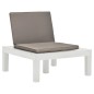 Garten-Lounge-Stuhl mit Sitzpolster Kunststoff Weiß Garten-Lounge-Stuhl mit Sitzpolster Kunststoff Weiß