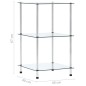 vidaXL Regal mit 3 Ablagen Transparent 40x40x67 cm Hartglas vidaXL Regal mit 3 Ablagen Transparent 40x40x67 cm Hartglas