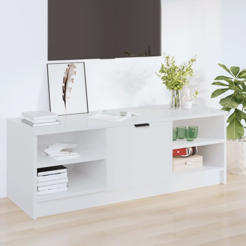 vidaXL TV-Schrank Hochglanz-Weiß 102x35x36,5 cm Holzwerkstoff vidaXL TV-Schrank Hochglanz-Weiß 102x35x36,5 cm Holzwerkstoff