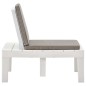 Garten-Lounge-Stuhl mit Sitzpolster Kunststoff Weiß Garten-Lounge-Stuhl mit Sitzpolster Kunststoff Weiß