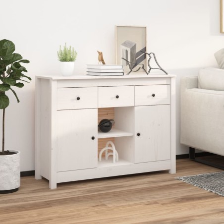 vidaXL Sideboard Weiß 100x35x74,5 cm Massivholz Kiefer