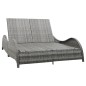 vidaXL Doppel-Sonnenliege mit Auflage Poly Rattan Anthrazit vidaXL Doppel-Sonnenliege mit Auflage Poly Rattan Anthrazit