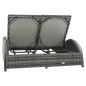 vidaXL Doppel-Sonnenliege mit Auflage Poly Rattan Anthrazit vidaXL Doppel-Sonnenliege mit Auflage Poly Rattan Anthrazit