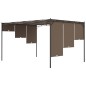 vidaXL Gartenpavillon mit Seitenvorhang 4x3x2,25 m Taupe vidaXL Gartenpavillon mit Seitenvorhang 4x3x2,25 m Taupe