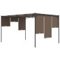 vidaXL Gartenpavillon mit Seitenvorhang 4x3x2,25 m Taupe vidaXL Gartenpavillon mit Seitenvorhang 4x3x2,25 m Taupe