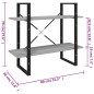 vidaXL Bücherregal 2 Fächer Grau Sonoma 80x30x70 cm Holzwerkstoff vidaXL Bücherregal 2 Fächer Grau Sonoma 80x30x70 cm Holzwerkstoff