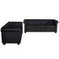 Chesterfield-Sofas 2-Sitzer und 3-Sitzer Kunstleder Schwarz Chesterfield-Sofas 2-Sitzer und 3-Sitzer Kunstleder Schwarz