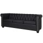 Chesterfield-Sofas 2-Sitzer und 3-Sitzer Kunstleder Schwarz Chesterfield-Sofas 2-Sitzer und 3-Sitzer Kunstleder Schwarz