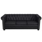 Chesterfield-Sofas 2-Sitzer und 3-Sitzer Kunstleder Schwarz Chesterfield-Sofas 2-Sitzer und 3-Sitzer Kunstleder Schwarz