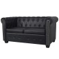 Chesterfield-Sofas 2-Sitzer und 3-Sitzer Kunstleder Schwarz Chesterfield-Sofas 2-Sitzer und 3-Sitzer Kunstleder Schwarz