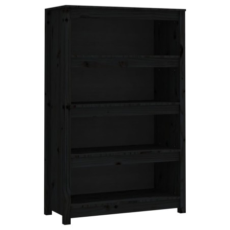 vidaXL Bücherregal Schwarz 80x35x126 cm Massivholz Kiefer