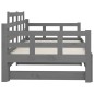 vidaXL Tagesbett Ausziehbar Grau Massivholz Kiefer 2x(90x190) cm vidaXL Tagesbett Ausziehbar Grau Massivholz Kiefer 2x(90x190) cm
