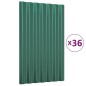 vidaXL Dachpaneele 36 Stk. Pulverbeschichteter Stahl Grün 60x36 cm vidaXL Dachpaneele 36 Stk. Pulverbeschichteter Stahl Grün 60x36 cm
