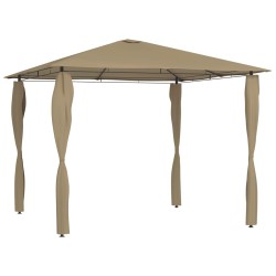 vidaXL Pavillon mit Pfostenabdeckungen 3x3x2,6 m Taupe 160 g/m² 