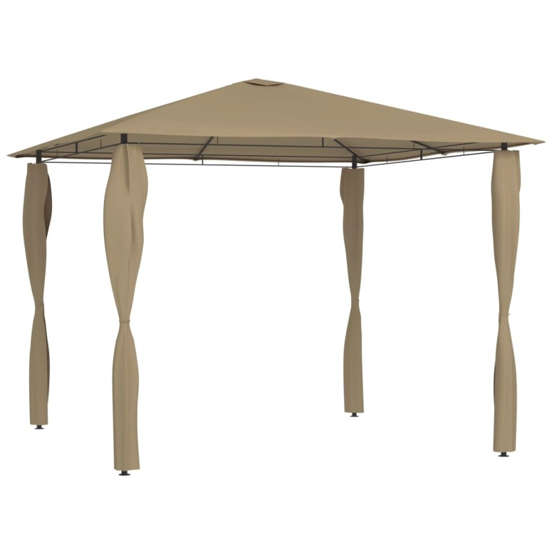 vidaXL Pavillon mit Pfostenabdeckungen 3x3x2,6 m Taupe 160 g/m² vidaXL Pavillon mit Pfostenabdeckungen 3x3x2,6 m Taupe 160 g/m²