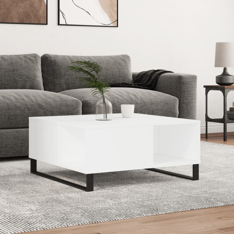 vidaXL Couchtisch Weiß 80x80x36,5 cm Holzwerkstoff vidaXL Couchtisch Weiß 80x80x36,5 cm Holzwerkstoff