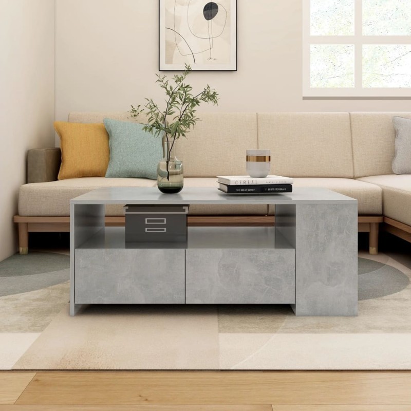 vidaXL Couchtisch Betongrau 102x55x42 cm Holzwerkstoff vidaXL Couchtisch Betongrau 102x55x42 cm Holzwerkstoff