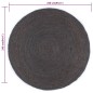 vidaXL Teppich Handgefertigt Jute Rund 240 cm Dunkelgrau vidaXL Teppich Handgefertigt Jute Rund 240 cm Dunkelgrau