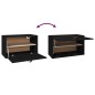 vidaXL Wandschrank Schwarz 60x30x35 cm Massivholz Kiefer vidaXL Wandschrank Schwarz 60x30x35 cm Massivholz Kiefer
