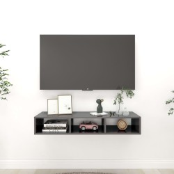 vidaXL Wandregal Hochglanz-Grau 102x30x17 cm Holzwerkstoff