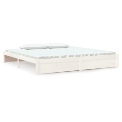 vidaXL Massivholzbett Weiß 200x200 cm