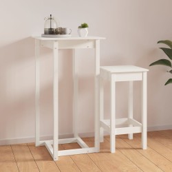 vidaXL Bartisch Weiß 60x60x110 cm Massivholz Kiefer