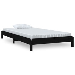 vidaXL Stapelbett Schwarz 75x190 cm Massivholz Kiefer