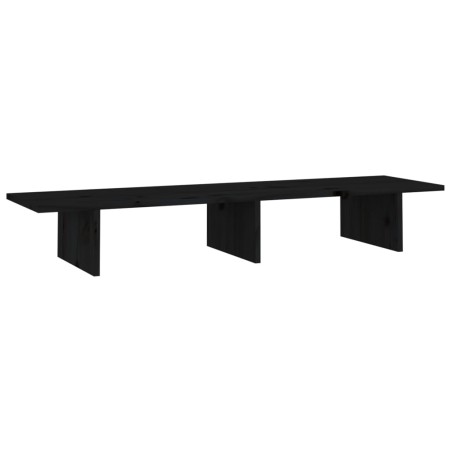 vidaXL Monitorständer Schwarz 100x27x15 cm Massivholz Kiefer